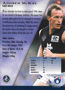 1997 Select AFL Ultimate Series #76 Andrew McKay Back